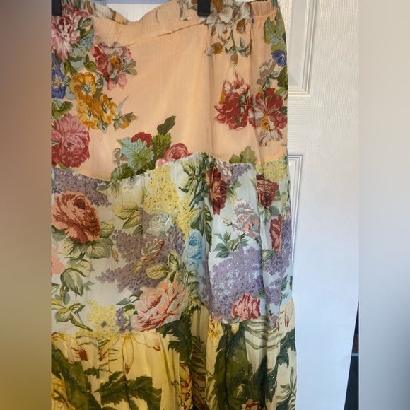 Vintage Flowers 100% Rayon MIDI Lined Skirt - Picture 10 of 13